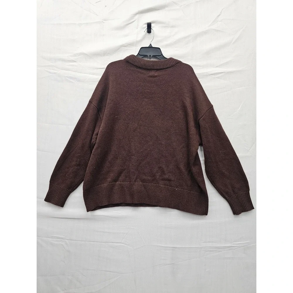A New Day Womens‎ Relaxed Pullover Sweater Brown Poly Blend Size 2XL Casual